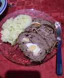 Pan de carne con arroz frito