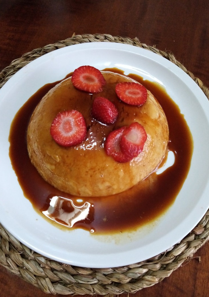 Una foto de Flan de fresas. De Flanín del niño