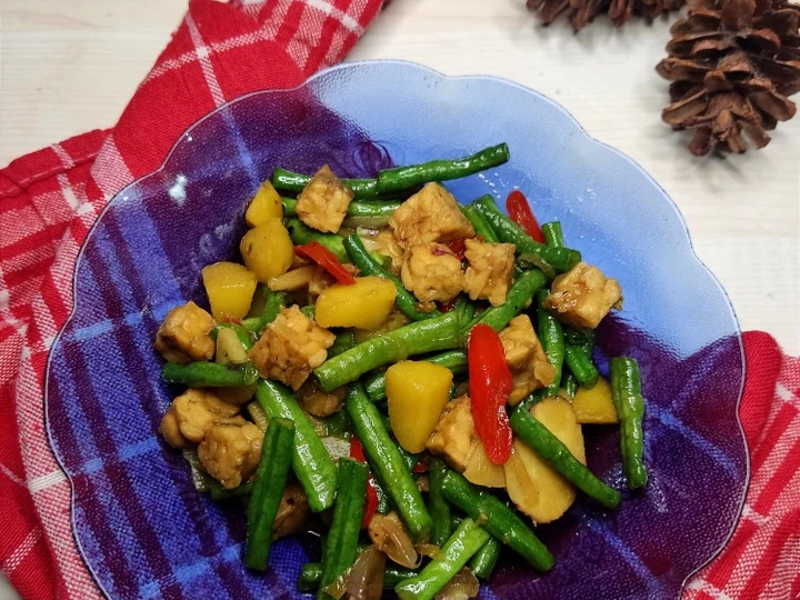 Langkah Gampang Membikin Resep Tumis kacang panjang, tempe dan kentang yang Enak Banget Anti Ribet, Menggugah Selera