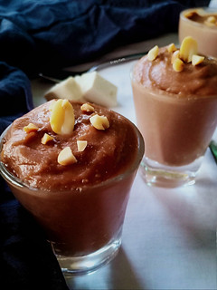 A picture of Peanut butter tofu mousse shots.
