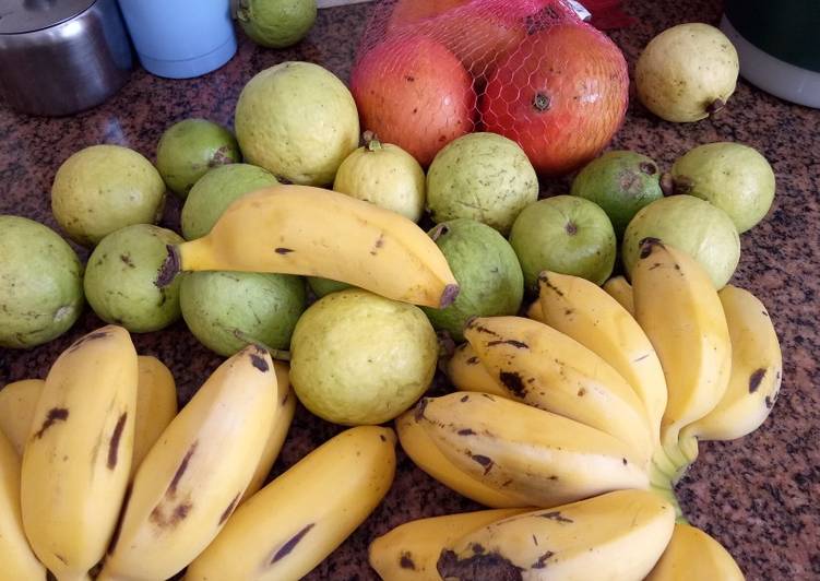 Guava, apple mange and sweet banana #charity support recipe