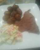 Bisteck de solomo con papas y ensalada