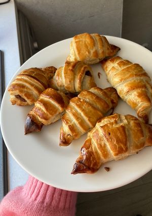 Una foto de Cruasanes de chocolate