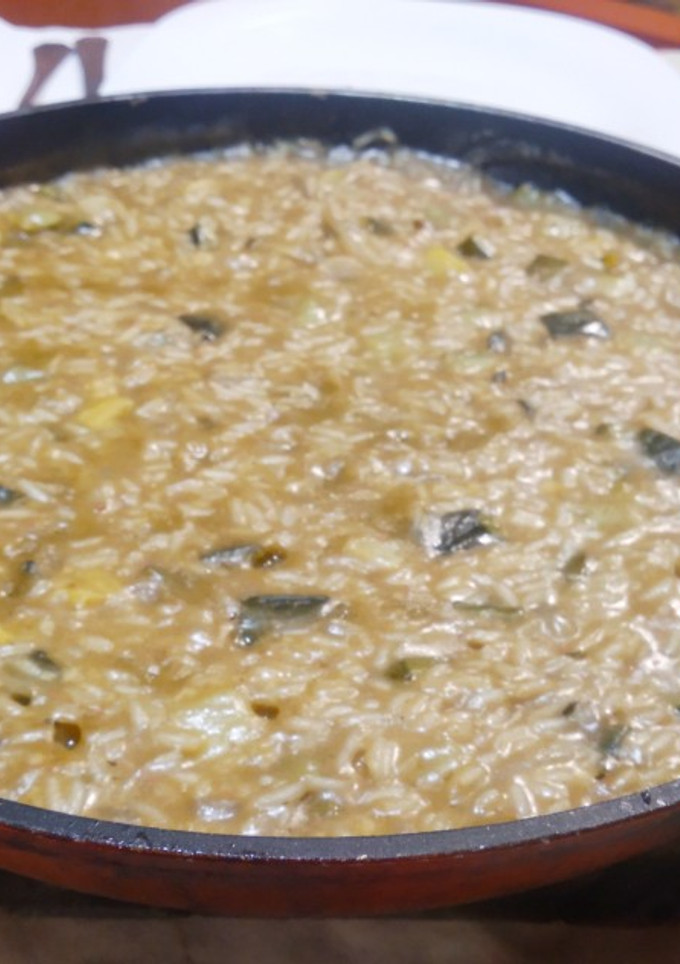 Una foto de Risotto con zuchinne (risotto de calabacín)