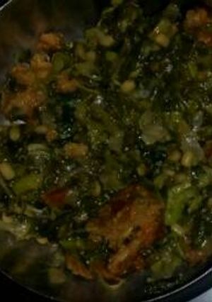 A picture of Amaranthus curry recipe (Thotakura).