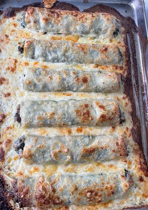 Una foto de Canelones de espinacas, carne y boletus 😜