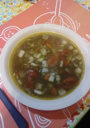 Una foto de Sopa de calamar