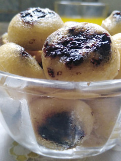 A picture of Pancake poppers with chocolate filling.