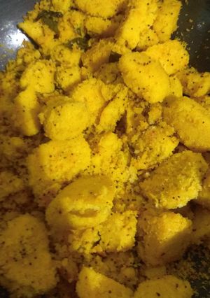 A picture of Maize flour Dhokla.