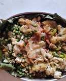 Vegetables and cheese casserole with very little butter or oil