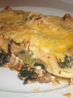 Una foto de Lasaña setas y verduras gratinadas con huevo