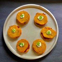 A picture of Chana Dal Tikki on Papdi for Diwali.