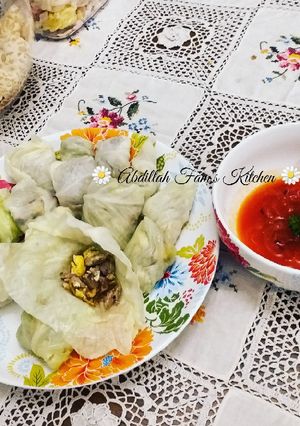 Foto resep Kubis isi daging gurih saus asam manis, cemilan sehat keluarga