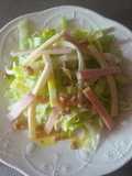 Ensalada de col con jamón y queso