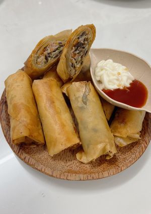 Hình của món Chả giò thịt tôm và rau củ.