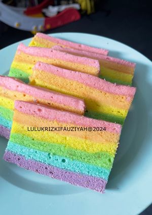 Foto resep 44. Rainbow Cake Super Lembut Anti Gagal