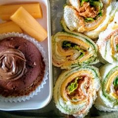 A picture of Pinwheel sandwitches/Tricolour Sandwiches.