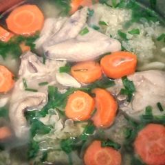 Chicken Carrots and Clavaria Mushrooms Soup A picture of Chicken Carrots and Clavaria Mushrooms Soup.