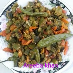 A picture of Ladyfingers (bhindi) without onion.