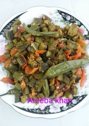 A picture of Ladyfingers (bhindi) without onion.