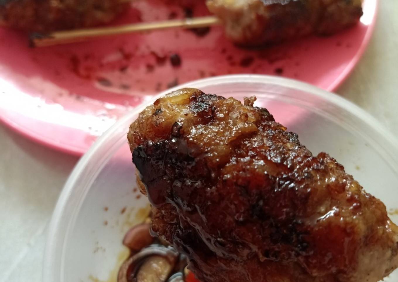 Sate buntel tanpa lemak