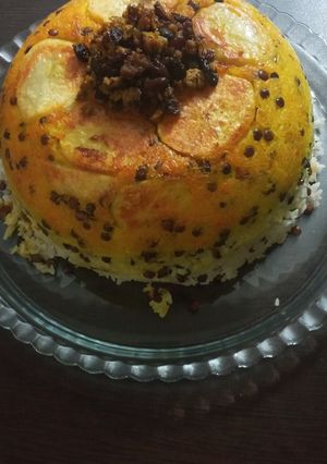 عکسی از دستور عدس پلو قالبی