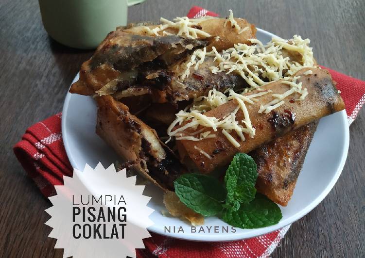 Lumpia pisang coklat lumer