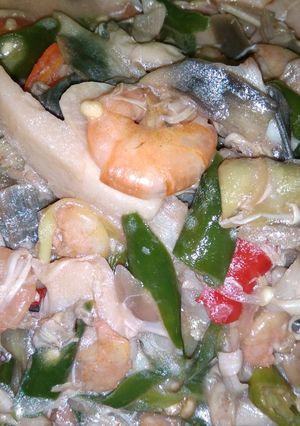 Foto resep Jantung pisang saus dan udang