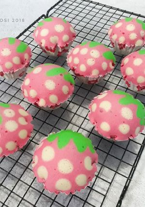 Foto resep Bolu Kukus Karakter (Strawberry)