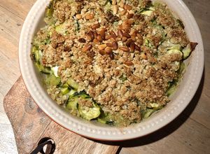 Une photo de Crumble de courgettes, flocons d’avoine