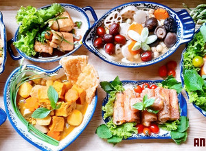 Hình của món Mâm cơm chay rằm tháng 7.