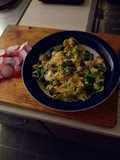Eggs with onions and cheese