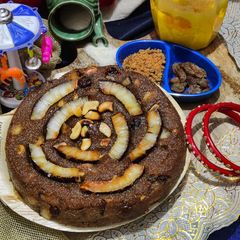 A picture of Mango sooji podo pitha.
