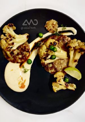 A picture of Awadhi Sauce with Cauliflower 3 ways.