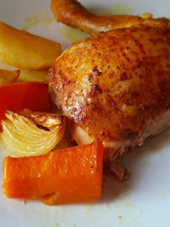 Una foto de Pollo al curry con verduritas