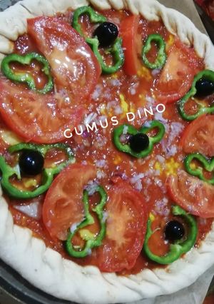 Une photo de Pizza végétarienne Gumus Dino 🍕🍕🍕