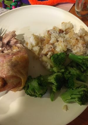 A picture of Apple stuffing for roast goose.