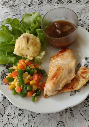 Foto resep Grilled chicken with blackpepper sauce
