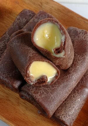 Foto resep Dadar Gulung Coklat isi Vla