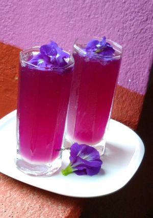 A picture of Butterfly pea Flowers Magical Tea.