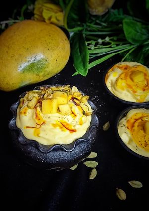 A picture of Amrakhand (Mango Shrikhand).