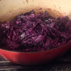 Braised red cabbage A picture of Braised red cabbage.