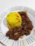 Arroz con verduras y estofado de corazón de vacuno 🐄