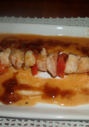 Una foto de Brochette de pollo