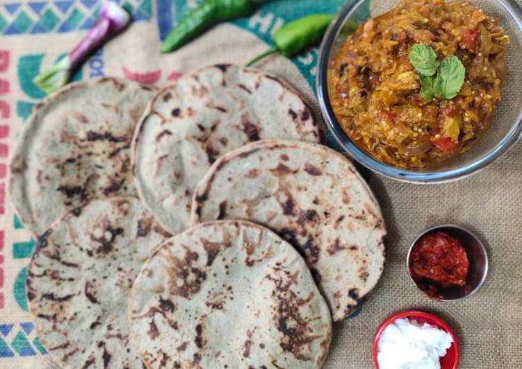 Simple Way to Make Super Quick Homemade Ola rotla ll baingan ka bharta or bajre ki roti