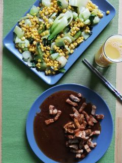 Mini-Senfkohl mit Mais Rezepthauptbild