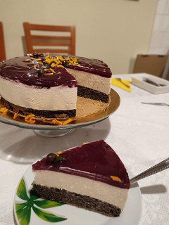 Kölestúrós-gyümölcszselés, máktésztás torta (gm és tejmentes) recept fotója