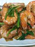 King prawns whit ginger and spring onions