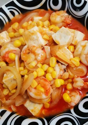 Foto resep Udang asam manis Jagung & Tahu
