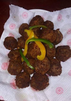 A picture of Homemade Deep fried meatball.
